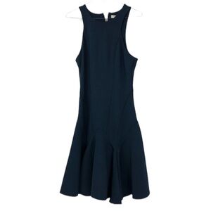 Jonathan Simkhai Navy Blue racerback structured Flared pleated  midi dress